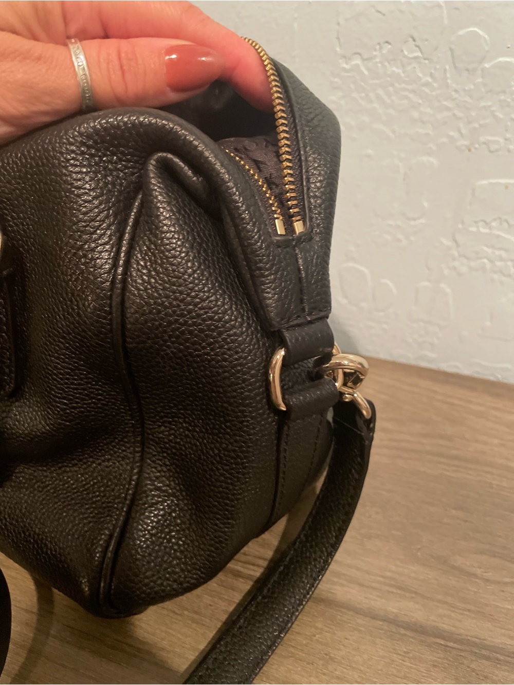 kate spade Black Pebbled Leather Convertible Crossbody Bag - Picture 7 of 9